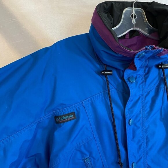 Vintage 1989 Teal and Violet Columbia Anorak  Ski Jacket Mens SM - Picture 6 of 16